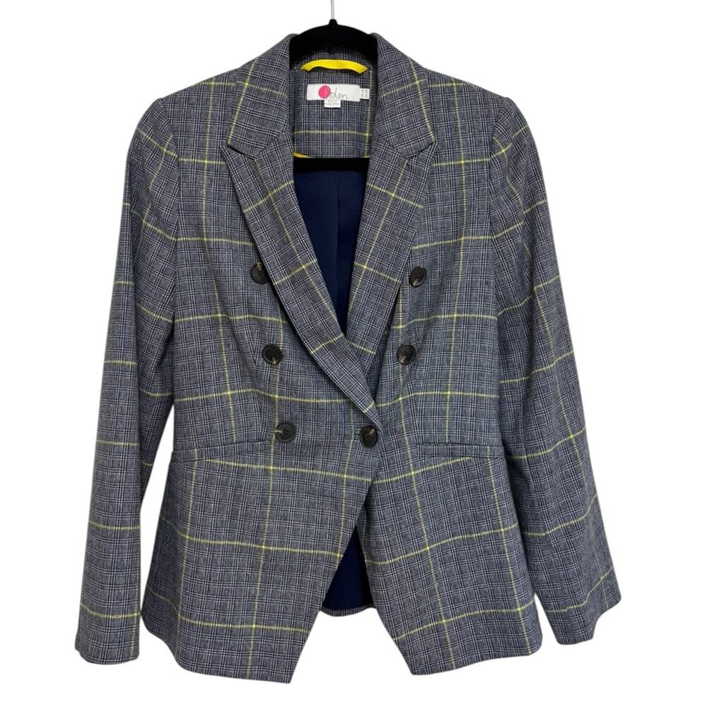 Boden Women’s Wool Blend Classic Plaid Blazer - Size US 2